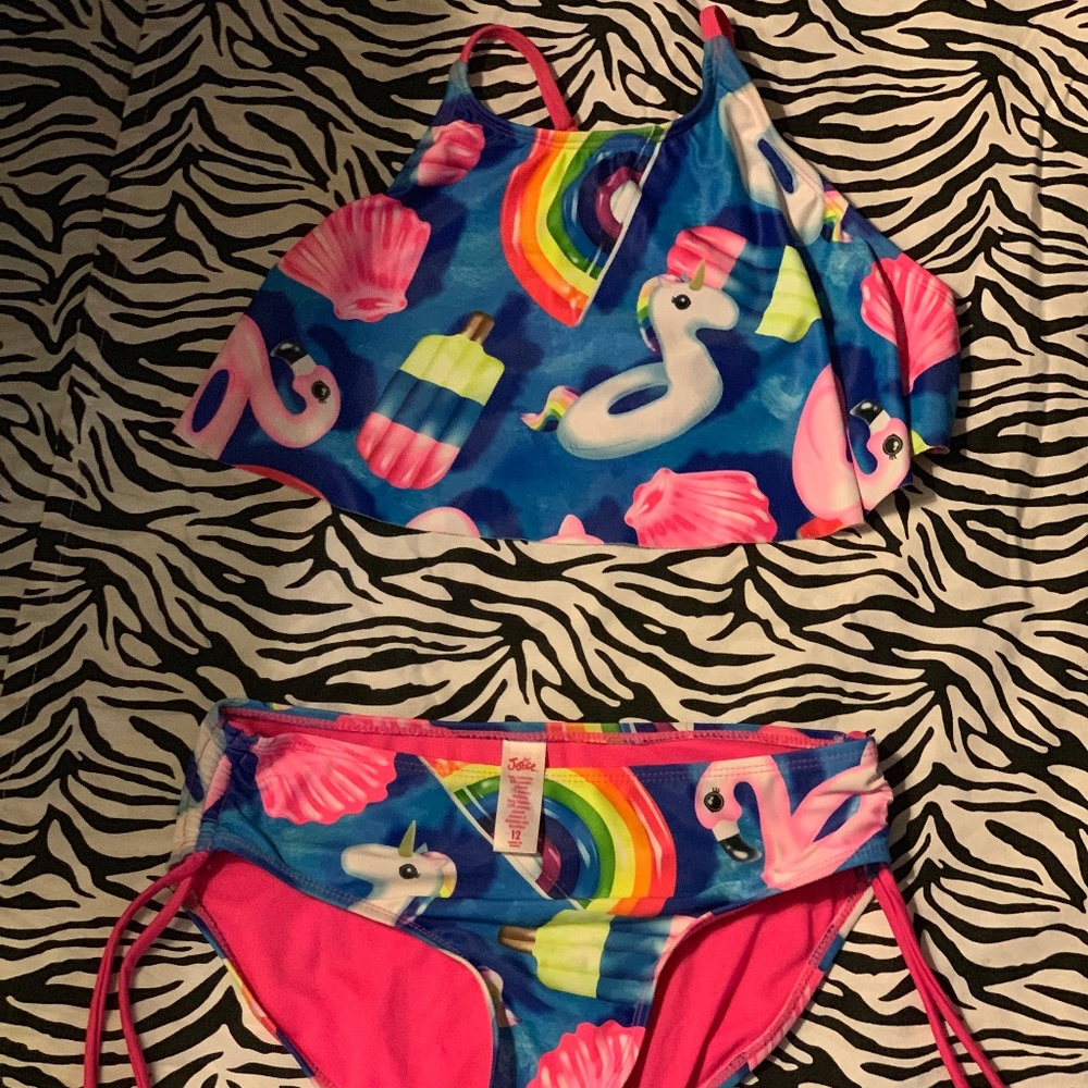 Justice 2 piece tankini bathing suit